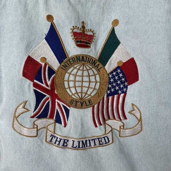 Vintage The Limited Jean Jacket International Embroidered Trucker Women's Large - Picture 8 of 11